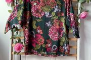 top onesize green floral print top amazing brand 12/14