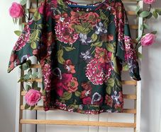 top onesize green floral print top amazing brand 12/14