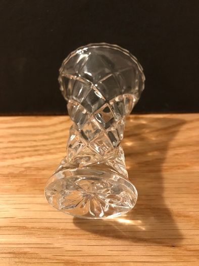 Small Crystal Hand Cut Glass Vase