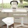 Height Adjustable Standing Desk, Pneumatic Sit Stand Desk for Laptop, Mobile Overbed Table with Wheels for Home Office, White Image 7