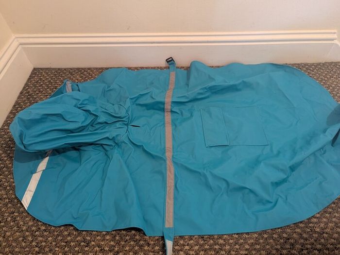 Large hooded dog raincoat