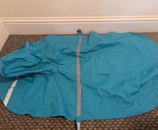 Large hooded dog raincoat