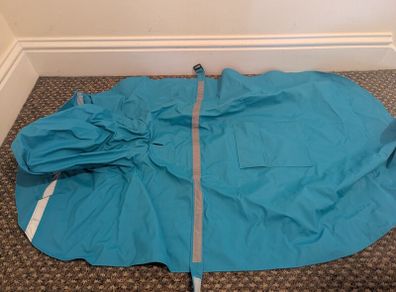 Large hooded dog raincoat