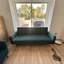 Light Teal Velvet 3 Seater Sofa Bed Image 6