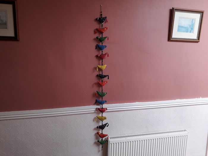 Stuffed Birds on a Hanging String Ornament / Decoration