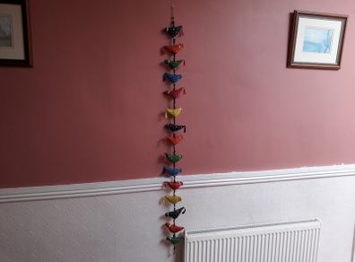Stuffed Birds on a Hanging String Ornament / Decoration