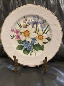 Fenton China Staffordshire floral design plate.