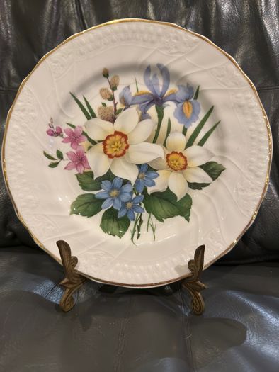 Fenton China Staffordshire floral design plate.