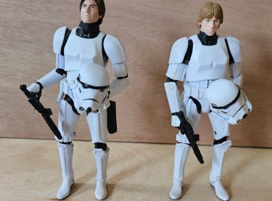 Star Wars Han Solo & Luke Skywalker Stormtrooper Disguise 6" Scale Black Series As New Out Of Pack