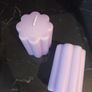 2 lilac pillar ridged candles Image 2