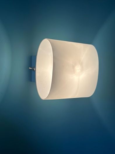 Opaque white oval wall lights x 2