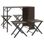5 Piece Garden Dining Set Foldable Brown Poly Rattan Image 2
