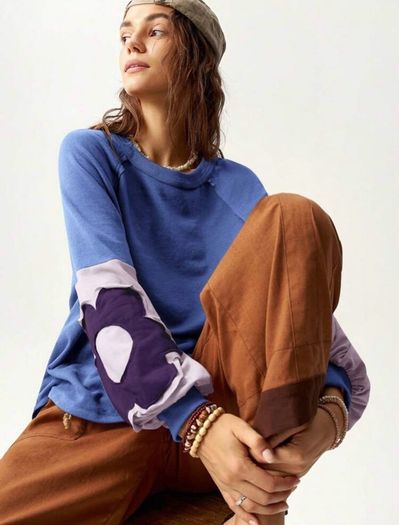 Fab Bohemela Blue Sweatshirt Size XL