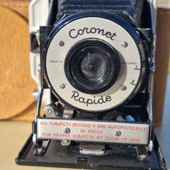 Coronet Rapide Vintage Folding Bellows 120 Film Camera with Case
