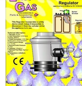Brand New Butane Propane gas Clip Regulator 27mm 37mbar