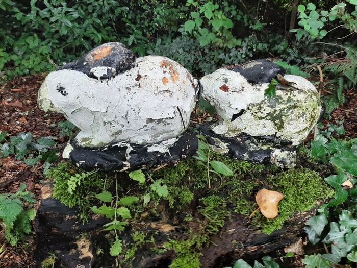 Concrete rabbit garden ornaments