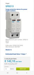 Hager SPB213 40Ka Surge Protector
