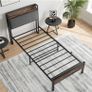 3ft Single Bed Frame with Storage Headboard Image 6