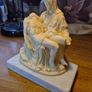 Antique La Pieta. Vintage Virgin Mary and Jesus Religious Statue on a marble base. Image 5