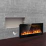 Electric Fireplace Touch Screen Glass Panel Colorful Flame Insert Wall Mounted Heater Remote Control with Crystal&Log Set,900/1800W(102CM, Black) Image 7