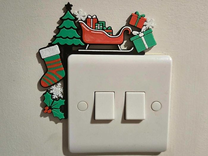 Christmas Light Switch Decorations Festive 3D Printed Wall Decor