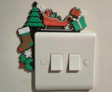 Christmas Light Switch Decorations Festive 3D Printed Wall Decor