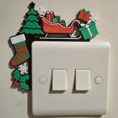 Christmas Light Switch Decorations Festive 3D Printed Wall Decor