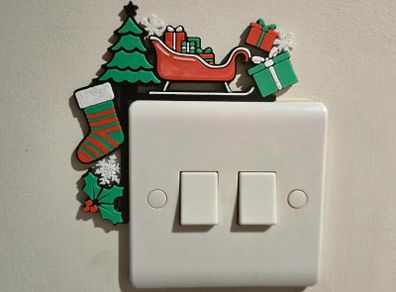 Christmas Light Switch Decorations Festive 3D Printed Wall Decor