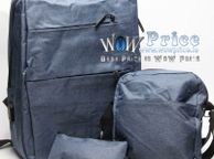 main image for ad 2363 Three PCS Sets Outdoor Travel Backpack Student School Bag USB Charging