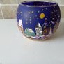 Christmas glass tea light holder Image 4