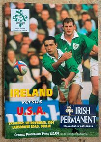 Very Rare 1994 Ireland v USA - November International Programme