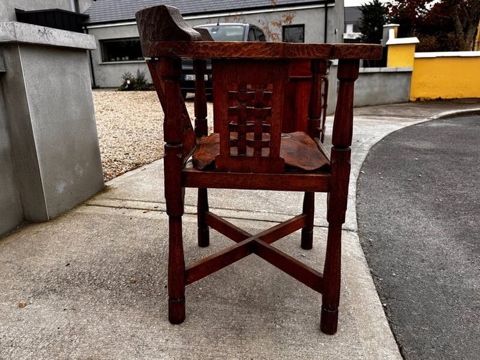 Monks Chair - Hand Carved Oak