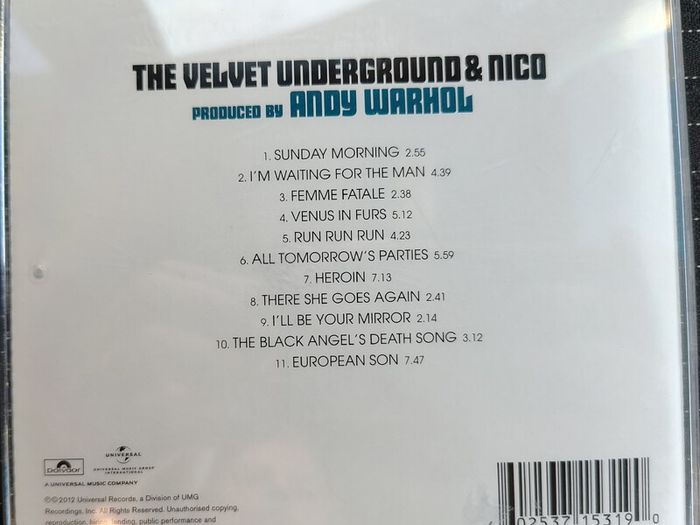 The Velvet Underground - The Velvet Underground & Nico CD (2012) 45th Anniversary Remastered Reissue Garage Rock & Roll EX+