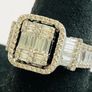 Brand New 18ct White Gold Square Halo Cluster Diamond Engagement Ring Image 9
