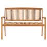 2-Seater Stacking Garden Bench 128.5 cm Solid Teak Wood Image 2