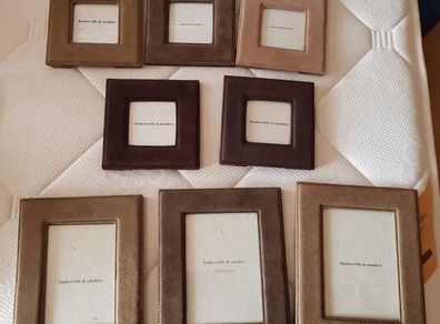 Baskerville and Sanders Assorted Size Suede Photo Frames