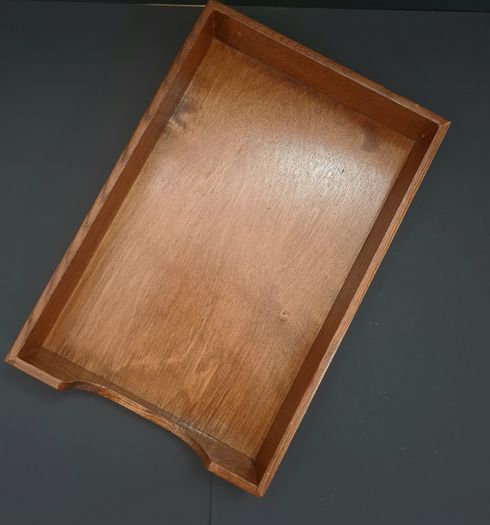 Vintage wooden tidy/ display/ paper/ letter tray