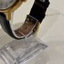 Citizen Men's Eco Drive White Dial Gold Tone Case Black Leather Strap Image 4