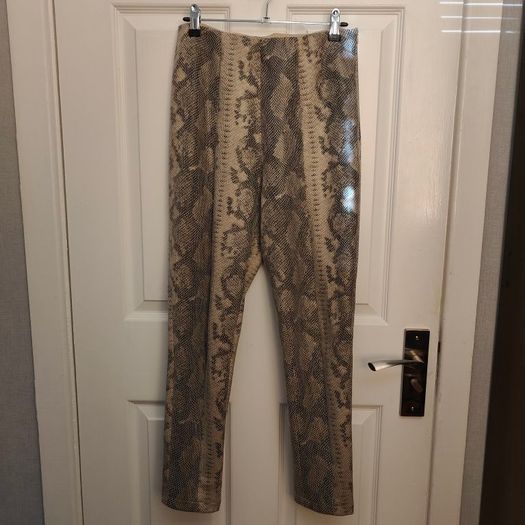 Snake Skin Look Leather trousers, NEXT, size S