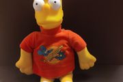 Vintage Bart Simpson Plush Hard Head Itchy &amp; Scratchy (1998) Vivid Imaginations