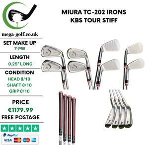 Miura TC-202 Irons / 7-Pw / Kbs Tour Stiff