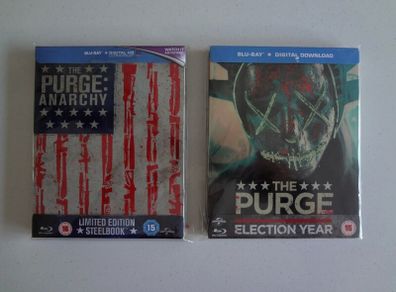 The Purge Anarchy & The Purge Election Year Blu Ray Steelbooks