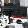 Fully Adjustable Double Monitor Bracket Dual Arm Desk Stand M&W Image 2