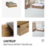 LINDTRUP King Size Bed Frame 160 200 cm Oak Image 2