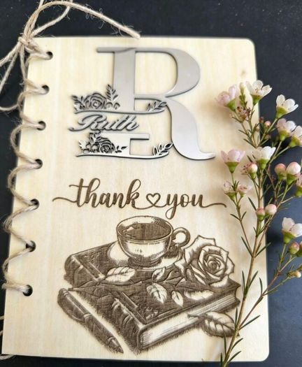 Beautiful Thank You Card for Teacher / Preschool Teacher Laser Made! 17x14cm