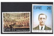 1982 Ireland Anniversaries Bi-Centenary of Grattan's Parliament and Centenary of the Birth of Eamon DeValera Commemorative Stamps Mint Never Hinged (MNH)