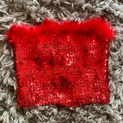 Red sequin top