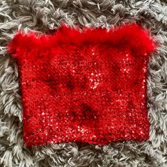 Red sequin top