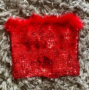 Red sequin top