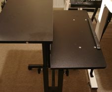 Adjustable height mobile desk - black